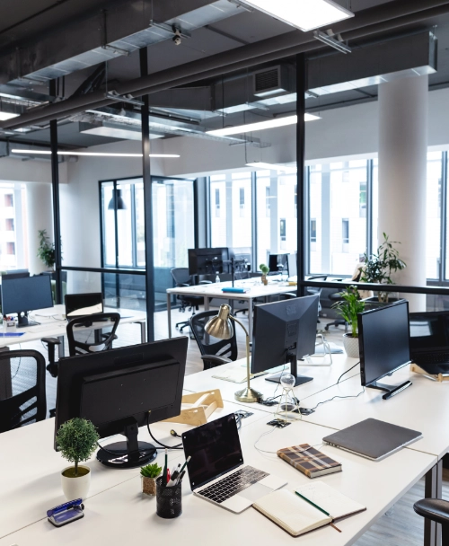 interior of empty modern office with desks and com 2023 11 27 05 25 32 utc